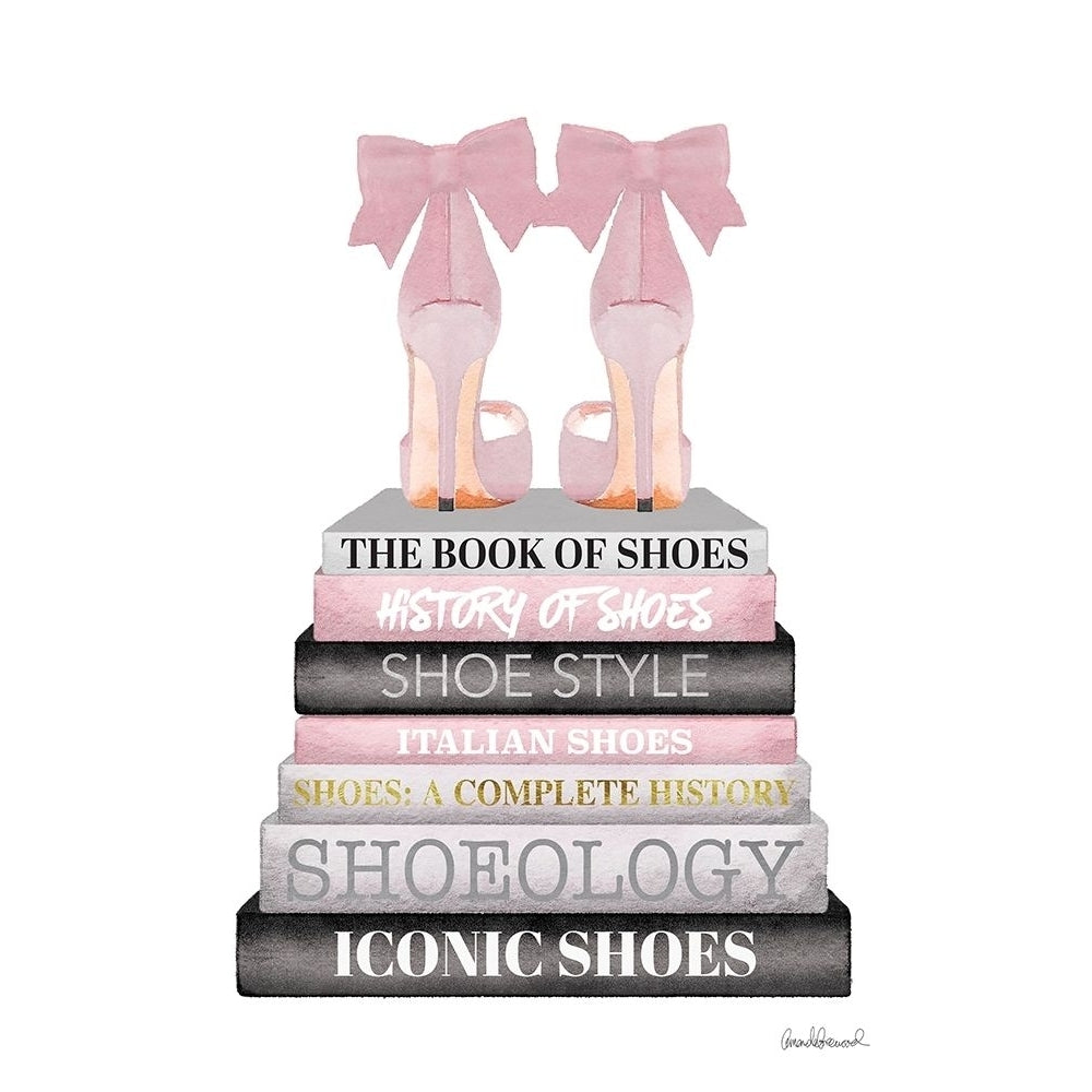 Pink Bookstack Shoe Poster Print by Amanda Greenwood-VARPDXAGD115489 Image 1