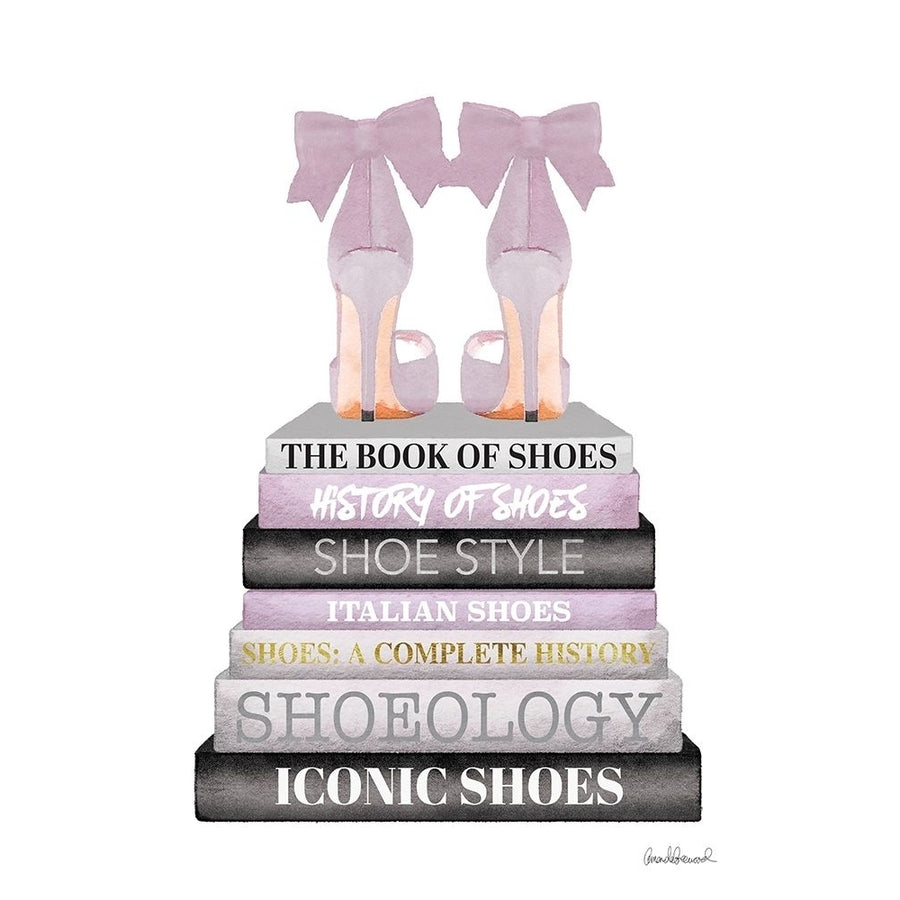 Lavender Bookstack Shoe Poster Print by Amanda Greenwood-VARPDXAGD115488 Image 1