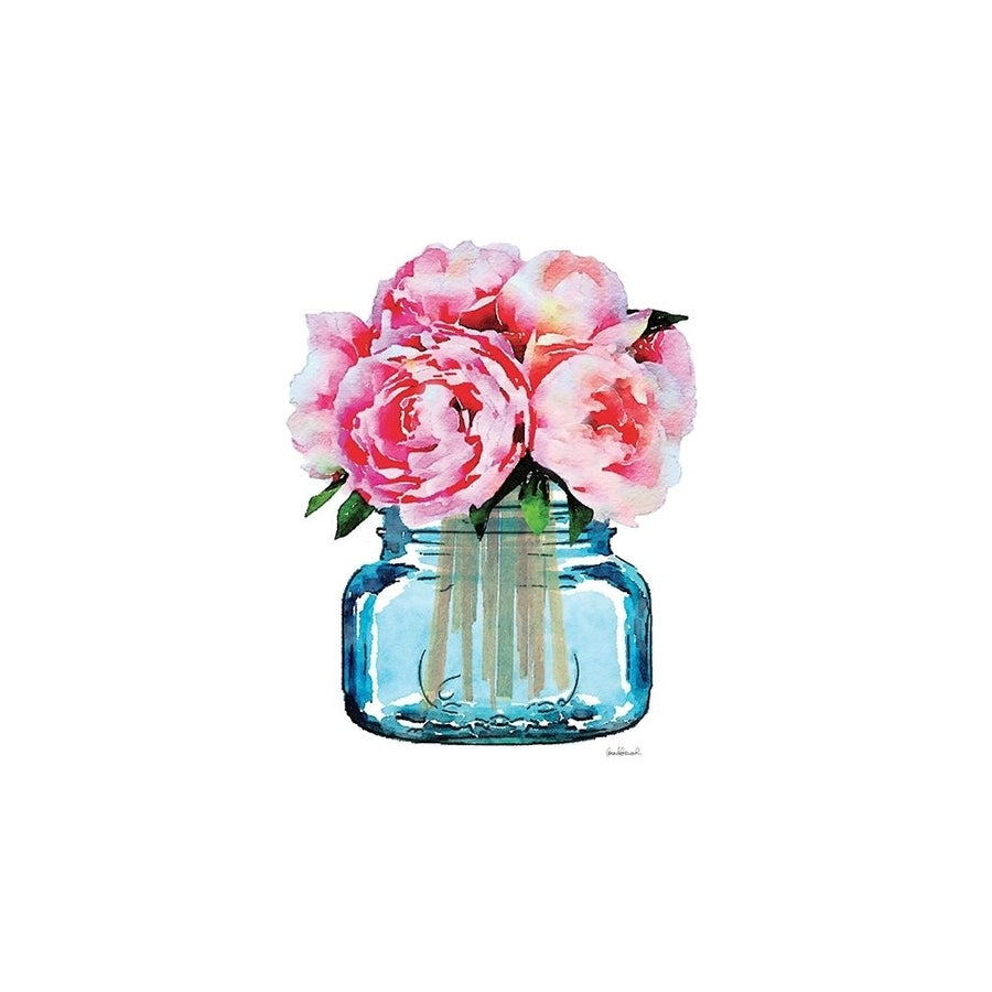 Short Blue Jar Light Peony Poster Print by Amanda Greenwood-VARPDXAGD115736 Image 1