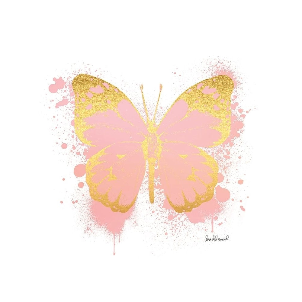 Butterfly Gold and Peach Poster Print by Amanda Greenwood-VARPDXAGD116445 Image 1