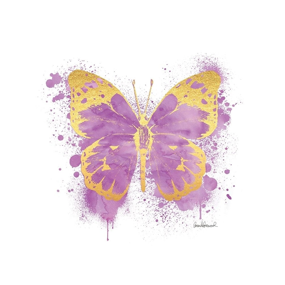 Butterfly Gold and Purple Poster Print by Amanda Greenwood-VARPDXAGD116447 Image 1