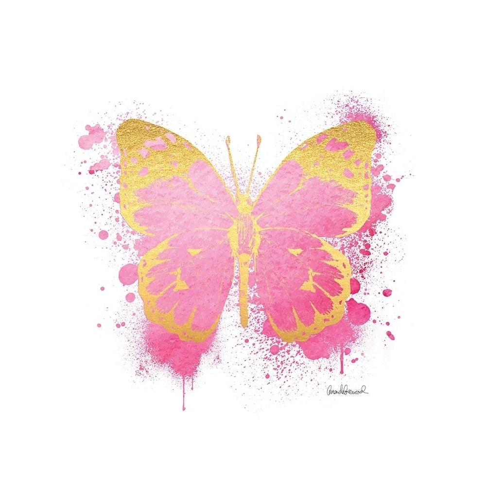 Butterfly Gold and Pink Poster Print by Amanda Greenwood-VARPDXAGD116446 Image 1