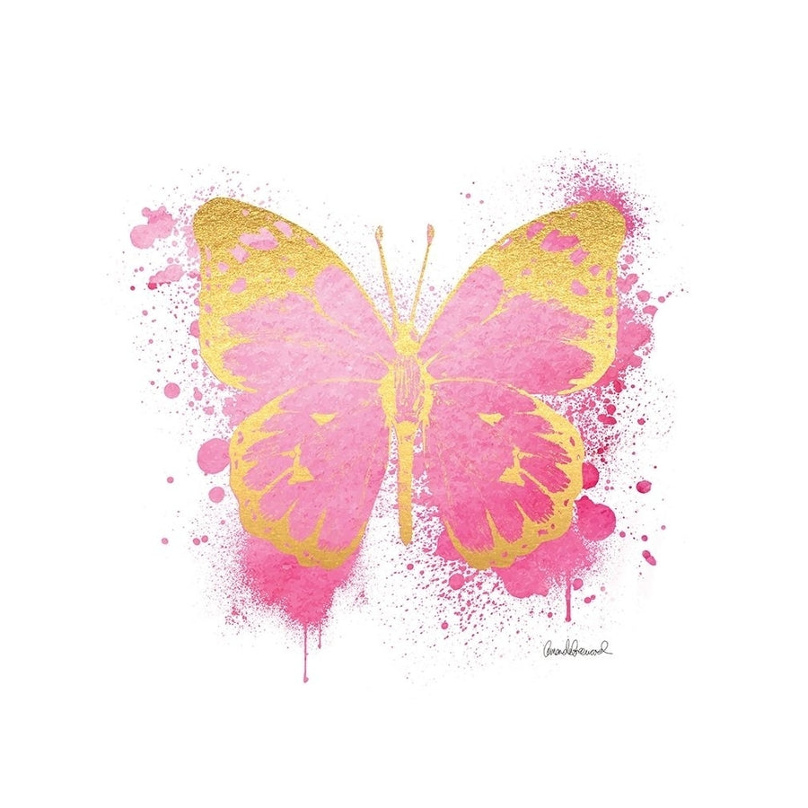 Butterfly Gold and Pink Poster Print by Amanda Greenwood-VARPDXAGD116446 Image 1