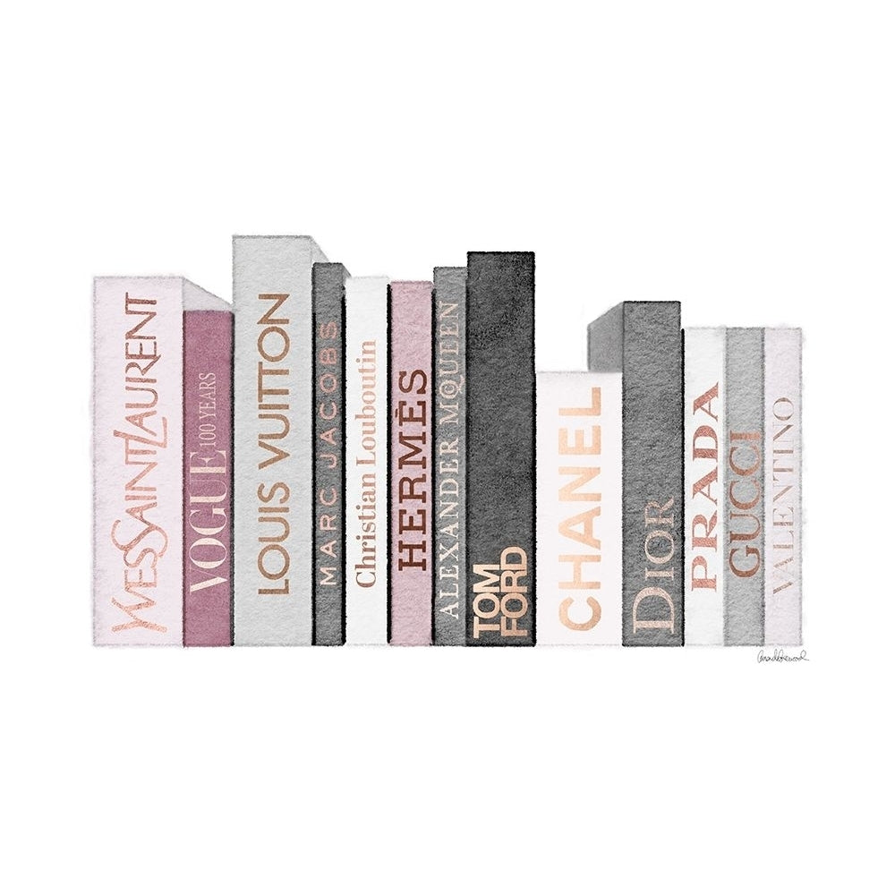 Pink and Rose Gold Books Poster Print by Amanda Greenwood-VARPDXAGD116462 Image 1