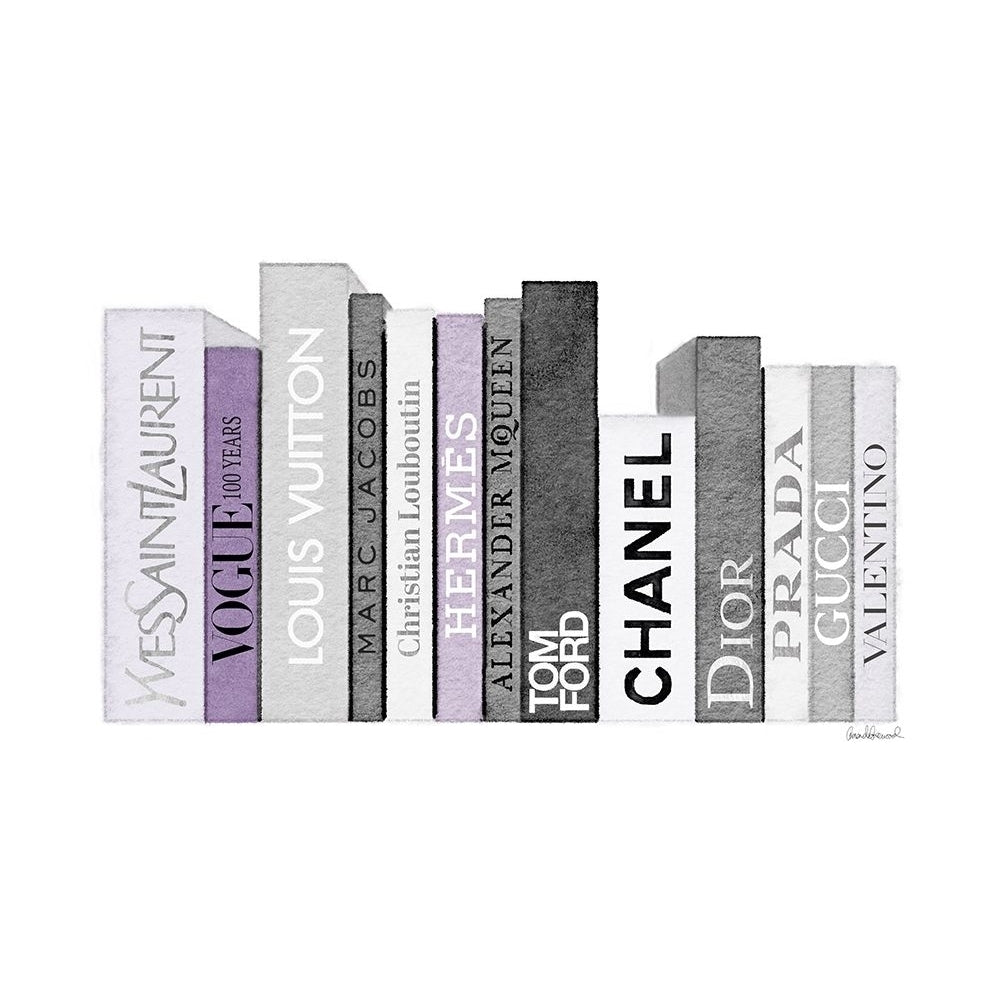 Grey and Purple Books Poster Print by Amanda Greenwood-VARPDXAGD116463 Image 1