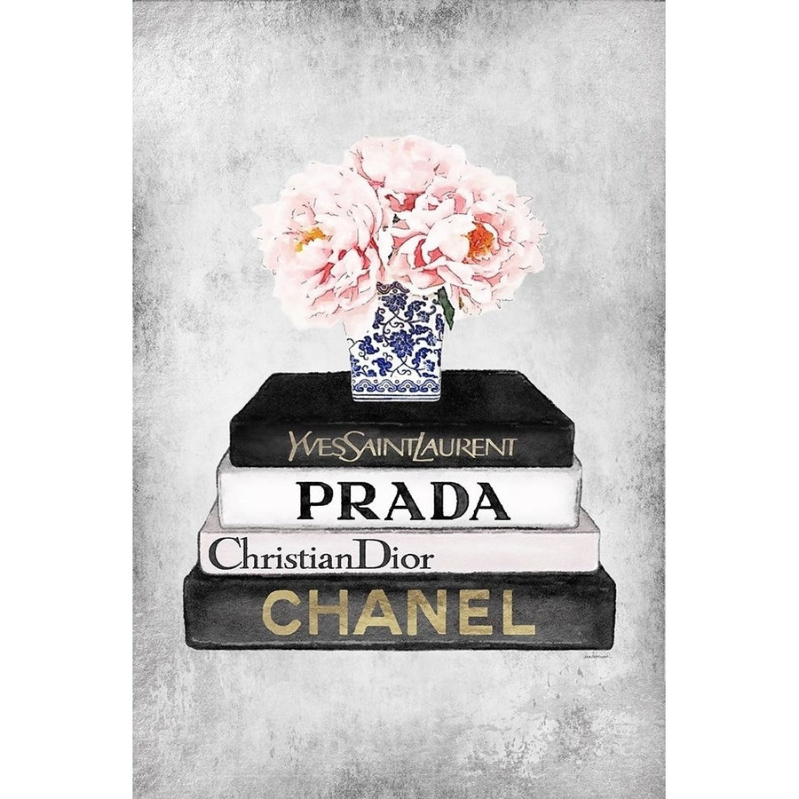 Bookstack Pink Peony Vase Poster Print by Amanda Greenwood Amanda Greenwood-VARPDXAGD117312 Image 1