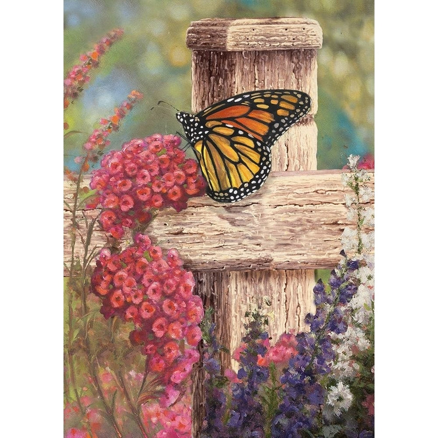 Butterfly and Fence Cross Poster Print - Licensing Studio Art-VARPDXALIZOE138992 Image 1