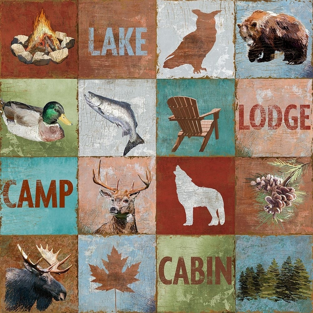 North Woods Squares Poster Print - Licensing Studio Art-VARPDXALIZOE229352 Image 1