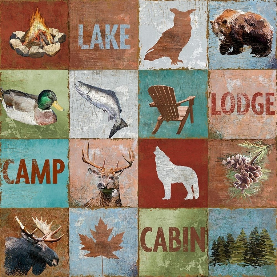 North Woods Squares Poster Print - Licensing Studio Art-VARPDXALIZOE229352 Image 1