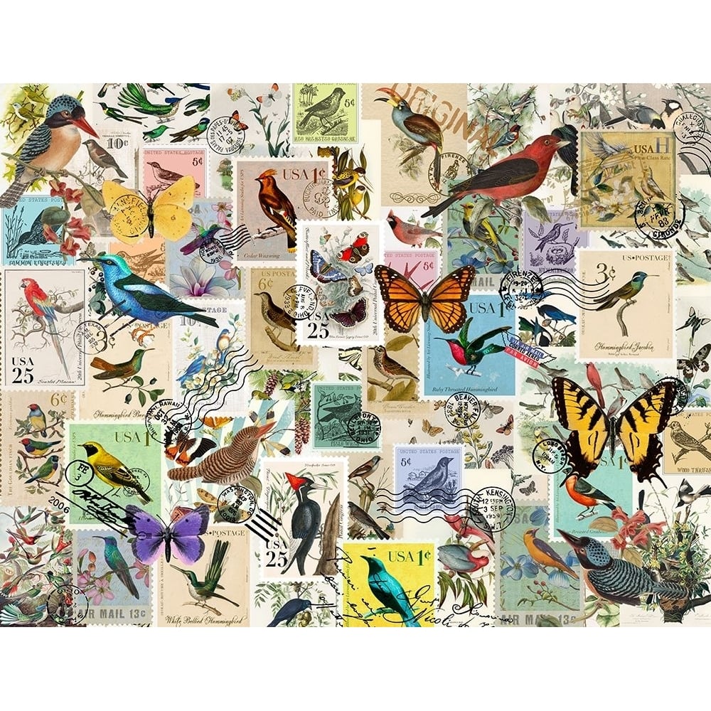 Stamp Collector - Birds and Butterflies Poster Print - Licensing Studio Art-VARPDXALIZOE258020 Image 1