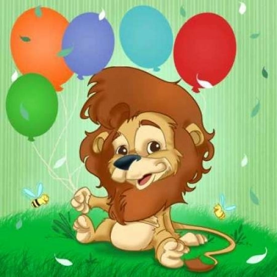 The Lion and the balloons Poster Print by A. - Perez Alvez-VARPDXALPE007 Image 1