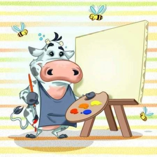 The cow painter Poster Print by A. - Perez Alvez-VARPDXALPE006 Image 1