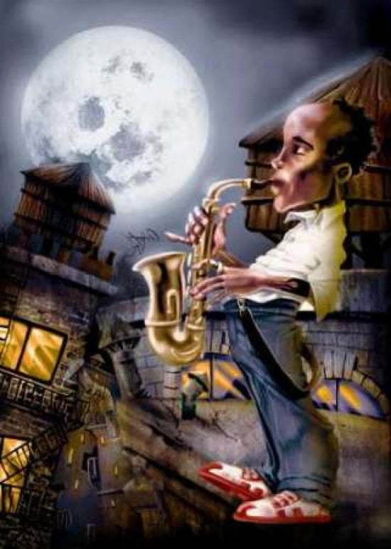 The Saxophonist -2 Poster Print by A. - Perez Alvez-VARPDXALPE031 Image 1