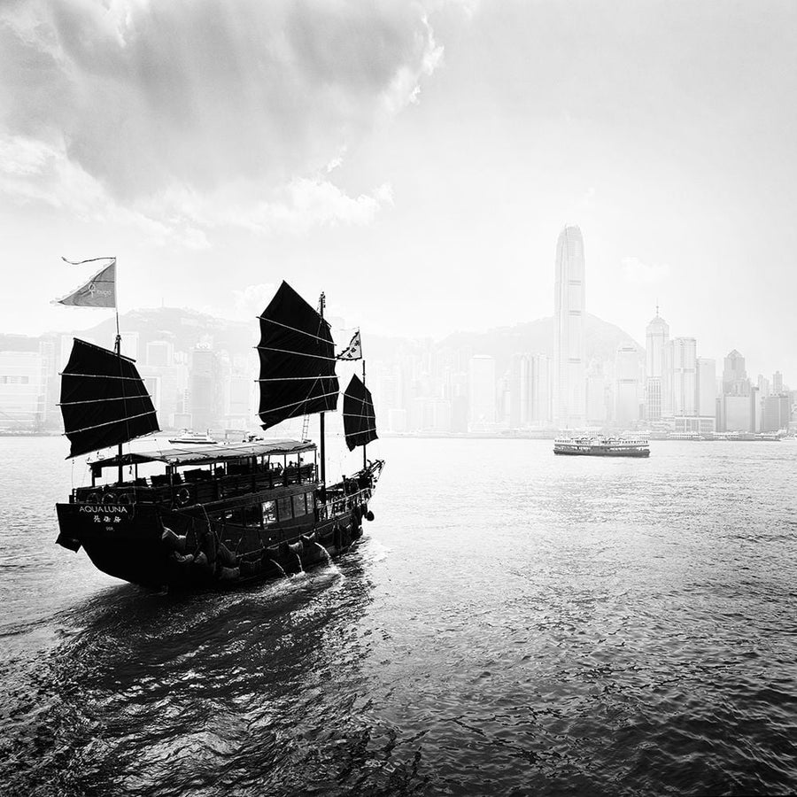 Boat in the Hong Kong Harbor Poster Print by Praxis Studio-VARPDXAM036A Image 1