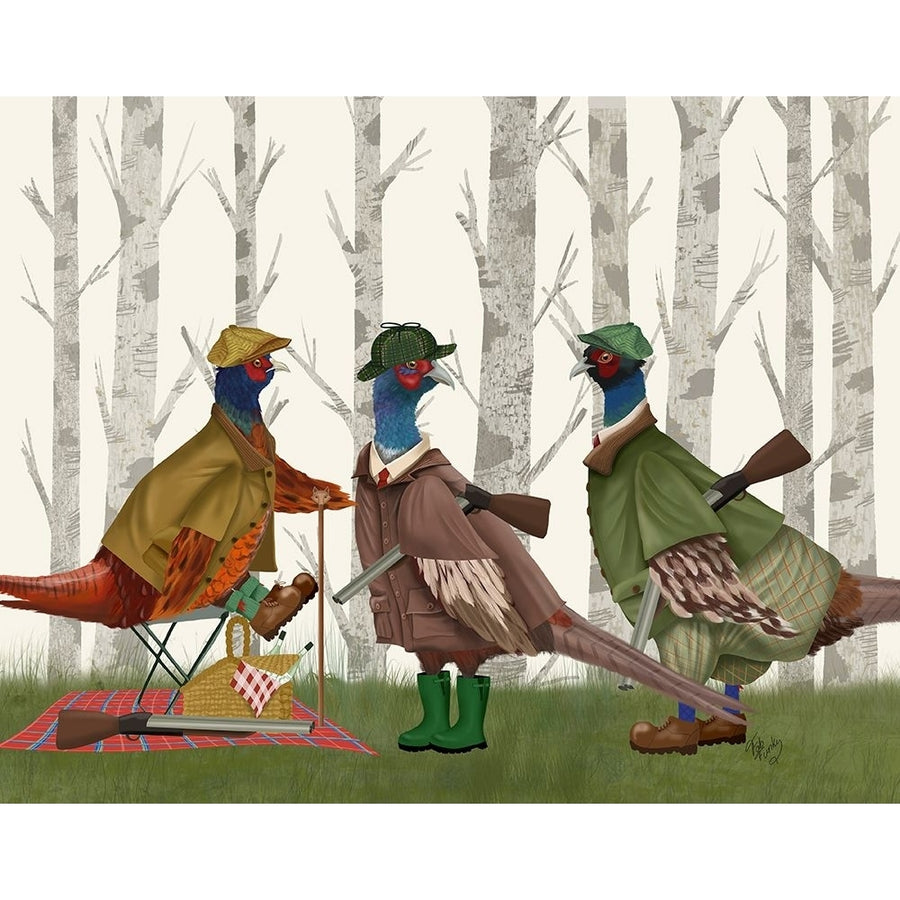 Pheasant Shooting Party Group 1 Poster Print - Funky Fab-VARPDXAP260527751 Image 1