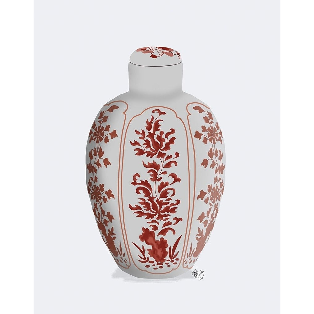 Chinoiserie Vase Vine Red Poster Print - Funky Fab-VARPDXAP260526479 Image 1