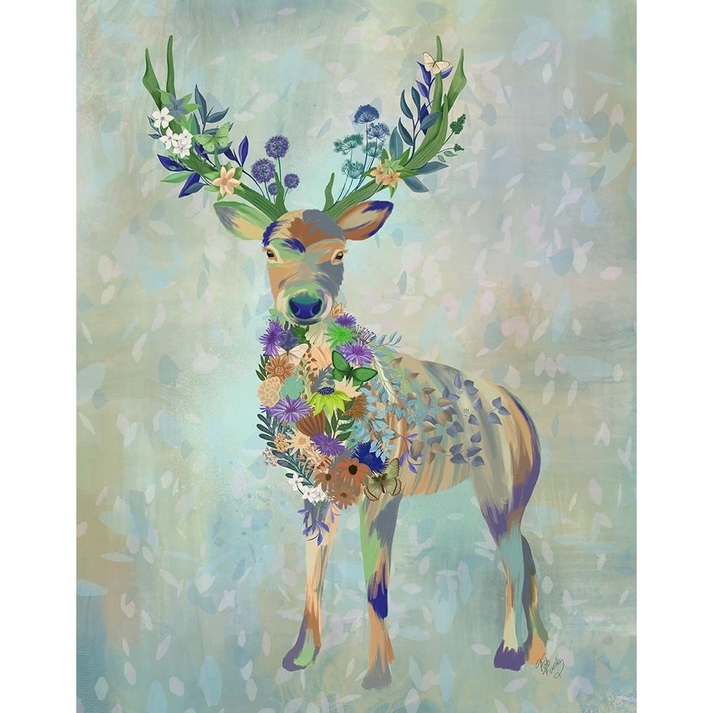 Fantastic Florals Deer-Full Poster Print - Funky Fab-VARPDXAP260527723 Image 1