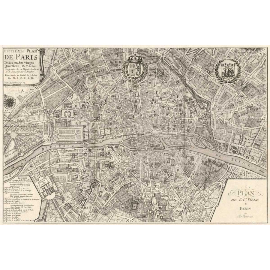 Plan de la Ville de Paris 1715 Poster Print by Nicolas De Fer-VARPDXAP6033 Image 1