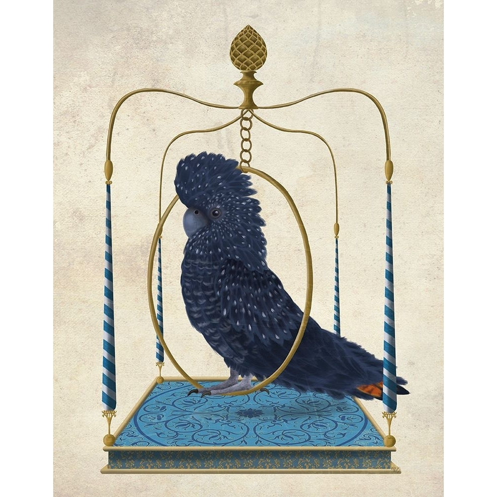 Black Cockatoo on Swing Poster Print - Funky Fab-VARPDXAP260527765 Image 1