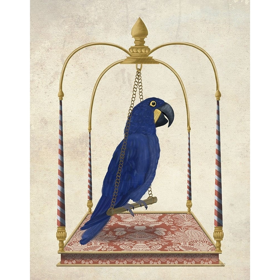 Blue Parrot on Swing Poster Print - Funky Fab-VARPDXAP260527764 Image 1