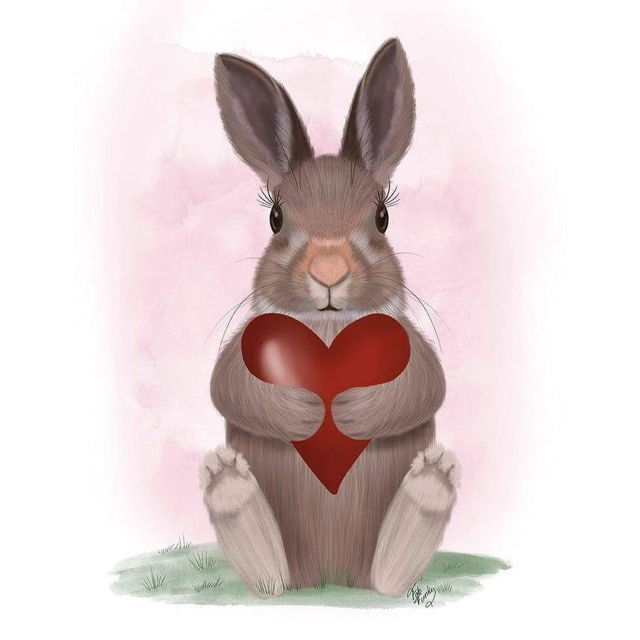 Bunny Heart Hug Poster Print - Funky Fab-VARPDXAP260527810 Image 1