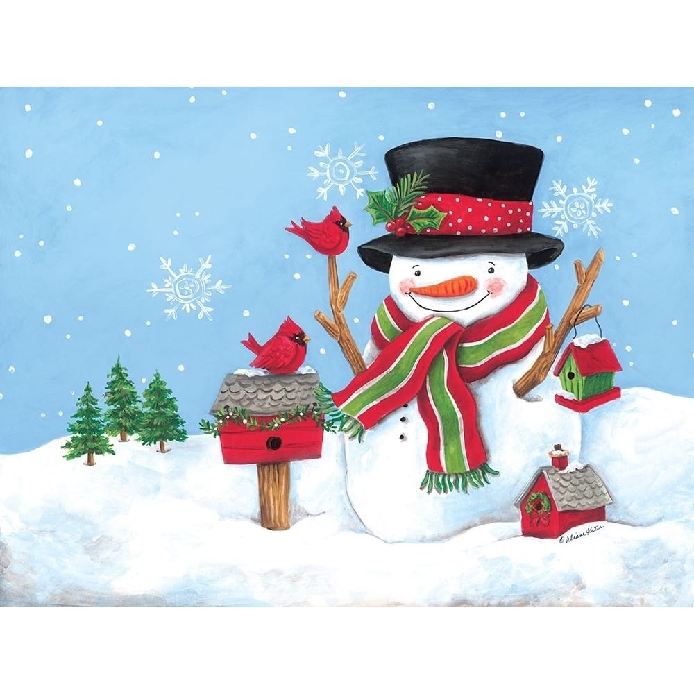 Cardinal Friend Snowman Poster Print - Diane Kater-VARPDXART1311 Image 1