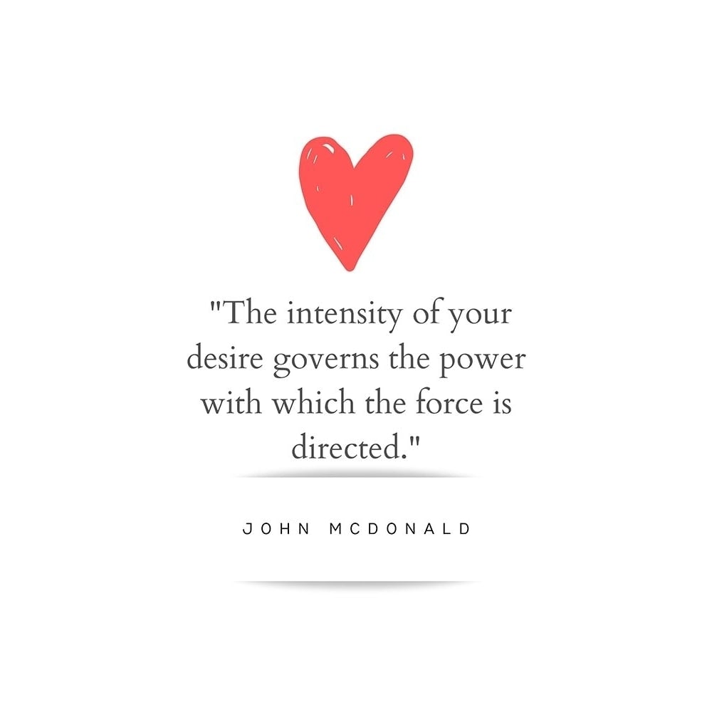 John McDonald Quote: Intensity of Your Desire by ArtsyQuotes-VARPDXARTSYQUOTES002075 Image 1