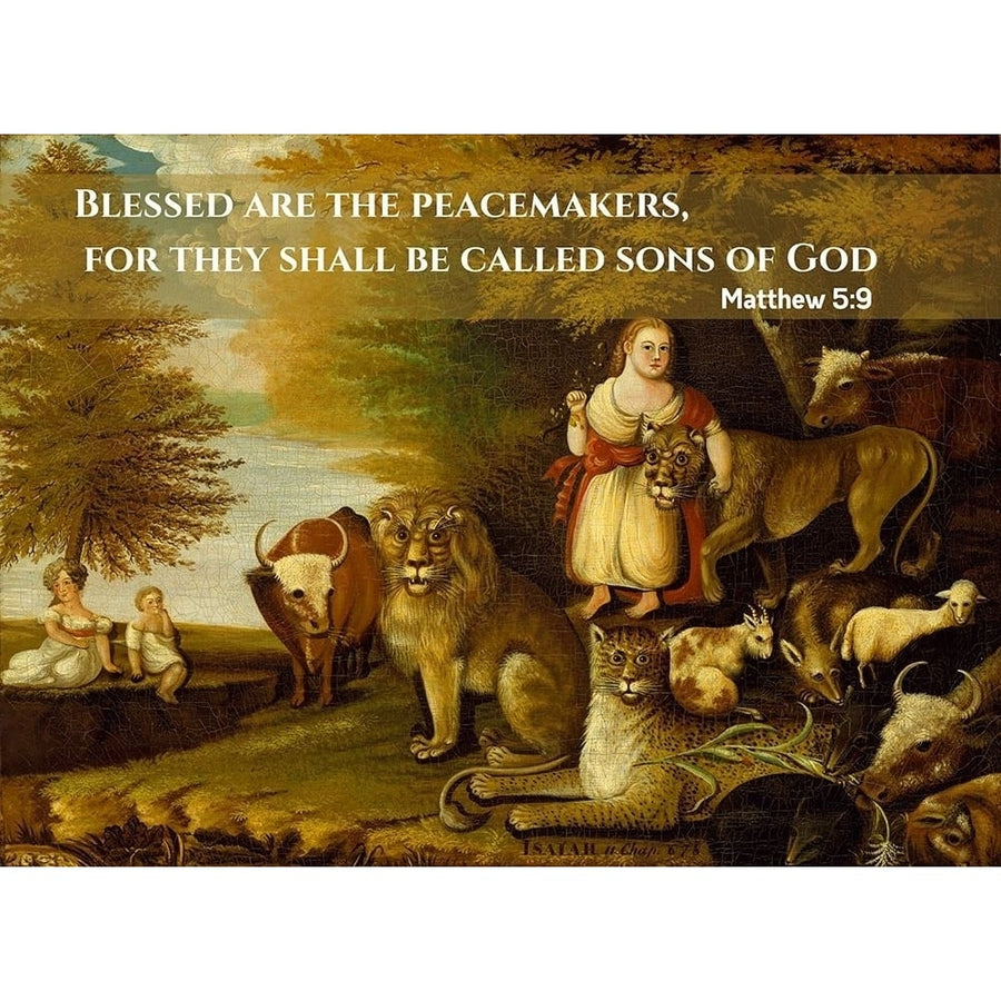 Bible Verse Quote Matthew 5:9 Edwin Austin Abbey - Peaceable Kingdom by ArtsyQuotes-VARPDXARTSYQUOTES002594 Image 1