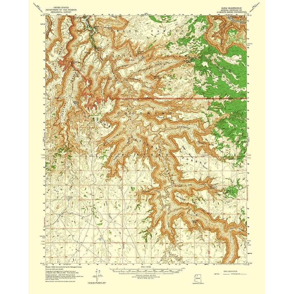 Supai Arizona Quad - USGS 1962 Poster Print by USGS USGS-VARPDXAZSU0001 Image 1