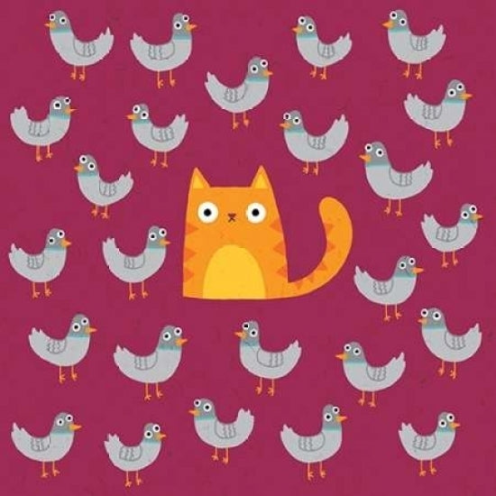 Cat amongst the Pigeons Poster Print by Michael Buxton-VARPDXB3449D Image 2