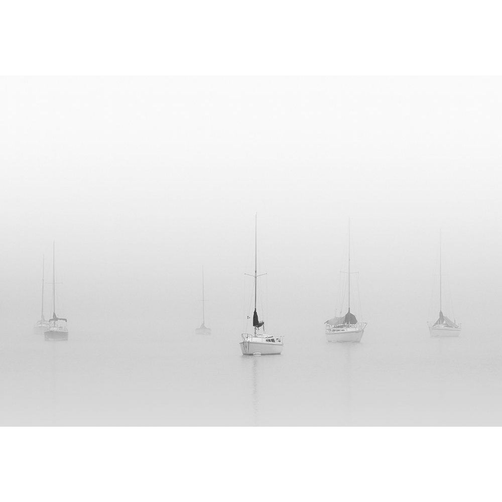 Six Moored Sailboats Poster Print by Nicholas Bell-VARPDXB4050D Image 1