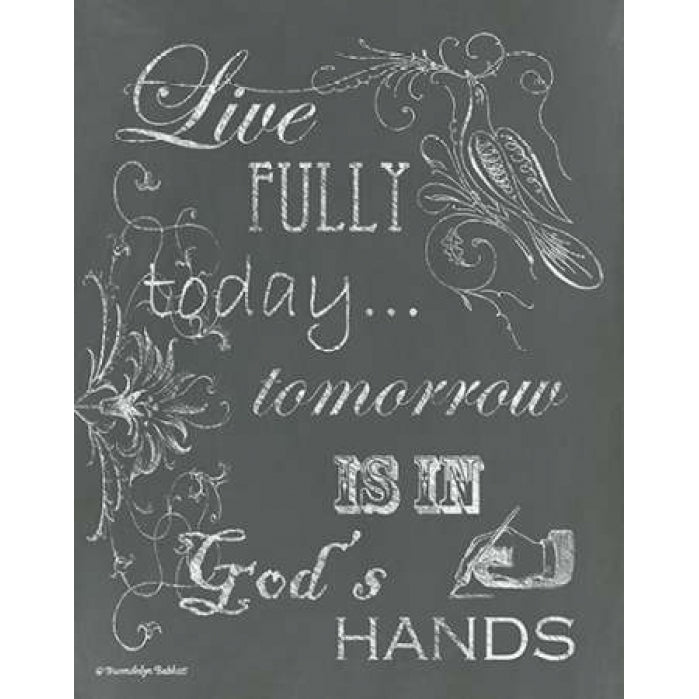 Live Fully Chalkboard Poster Print by Gwendolyn Babbitt-VARPDXBAB214 Image 1