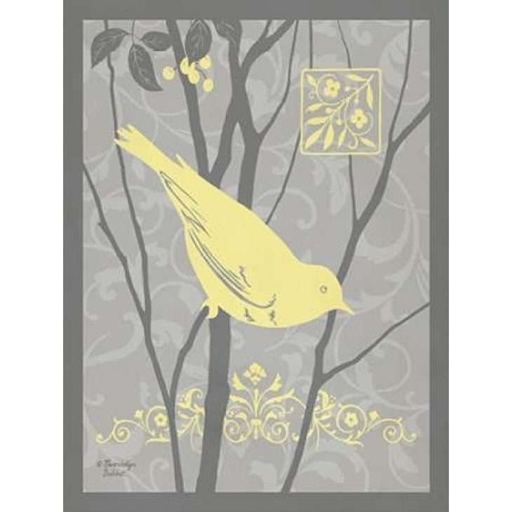 Grey and Yellow Bird II Poster Print by Gwendolyn Babbitt-VARPDXBAB364 Image 1