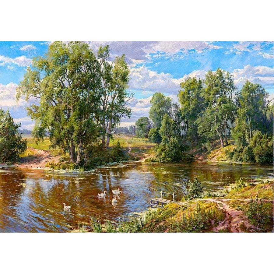 Village pond Poster Print by Sergej Basov-VARPDXBC38 Image 1