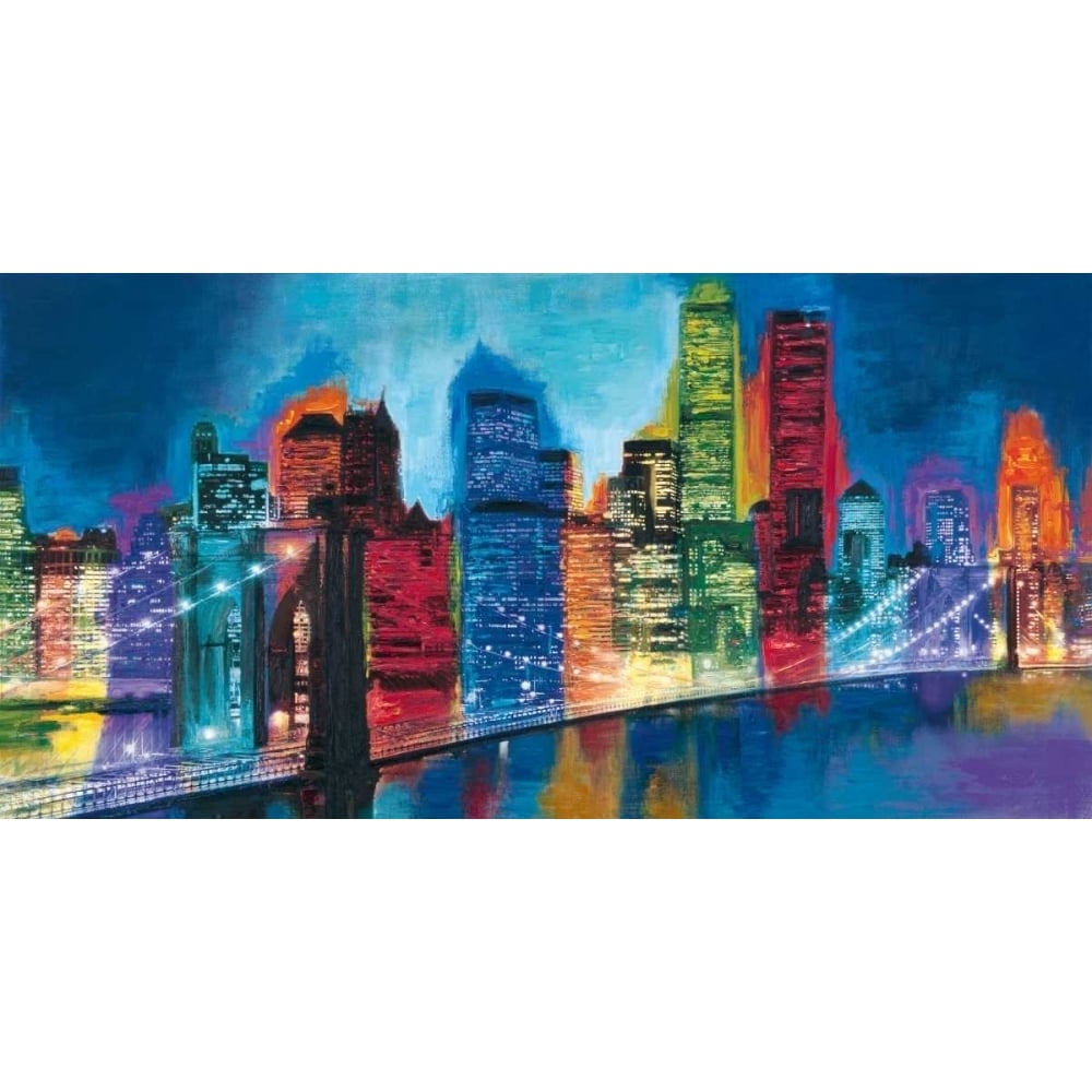 Abstract NYC Skyline at Night Poster Print by Brian Carter-VARPDXBC7471 Image 1