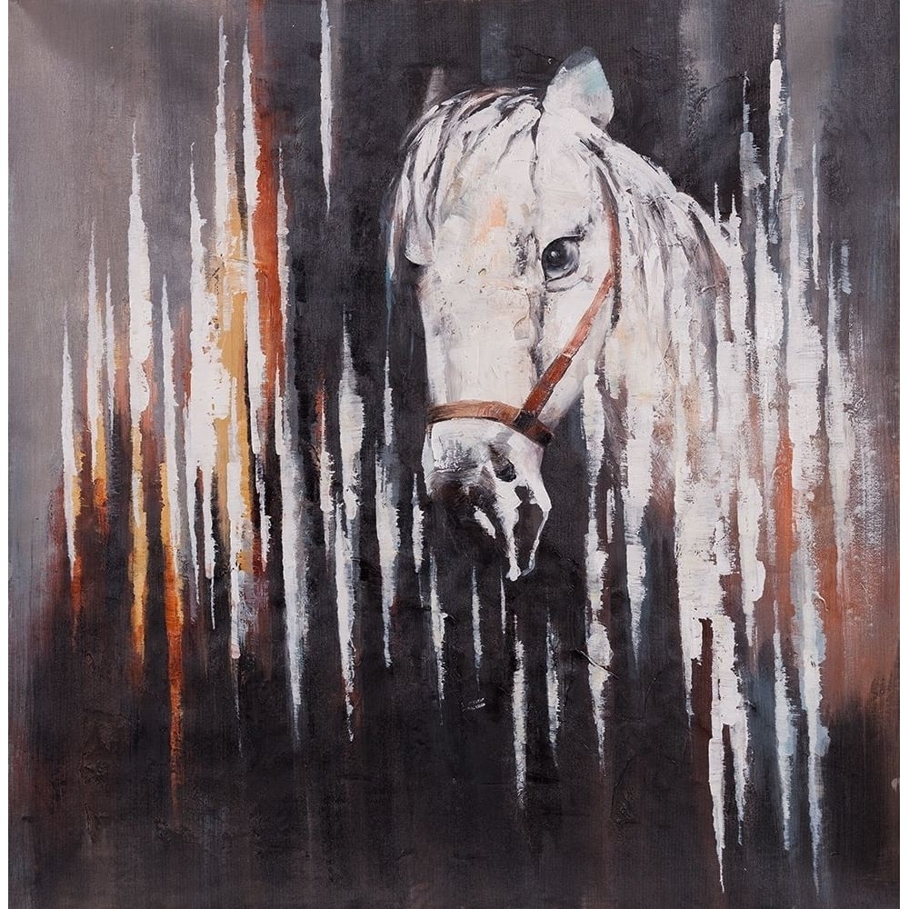 WHITE HORSE IN THE DARK Poster Print by Atelier B Art Studio-VARPDXBEGANI103 Image 1