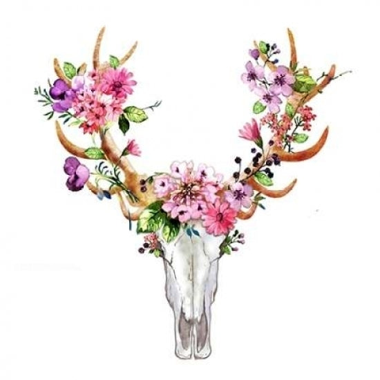 Rustic Deer Skull with Flowers Poster Print by Atelier B Art Studio-VARPDXBEGANI100 Image 2