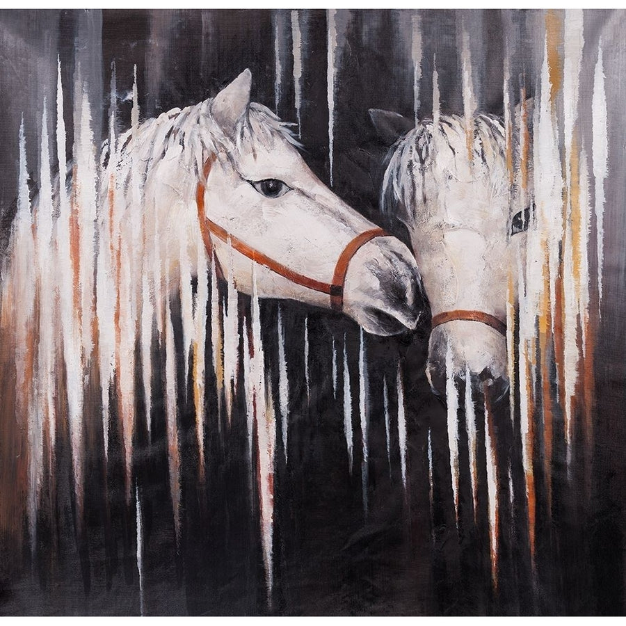 TWO WHITE HORSES KISSING Poster Print by Atelier B Art Studio-VARPDXBEGANI104 Image 1