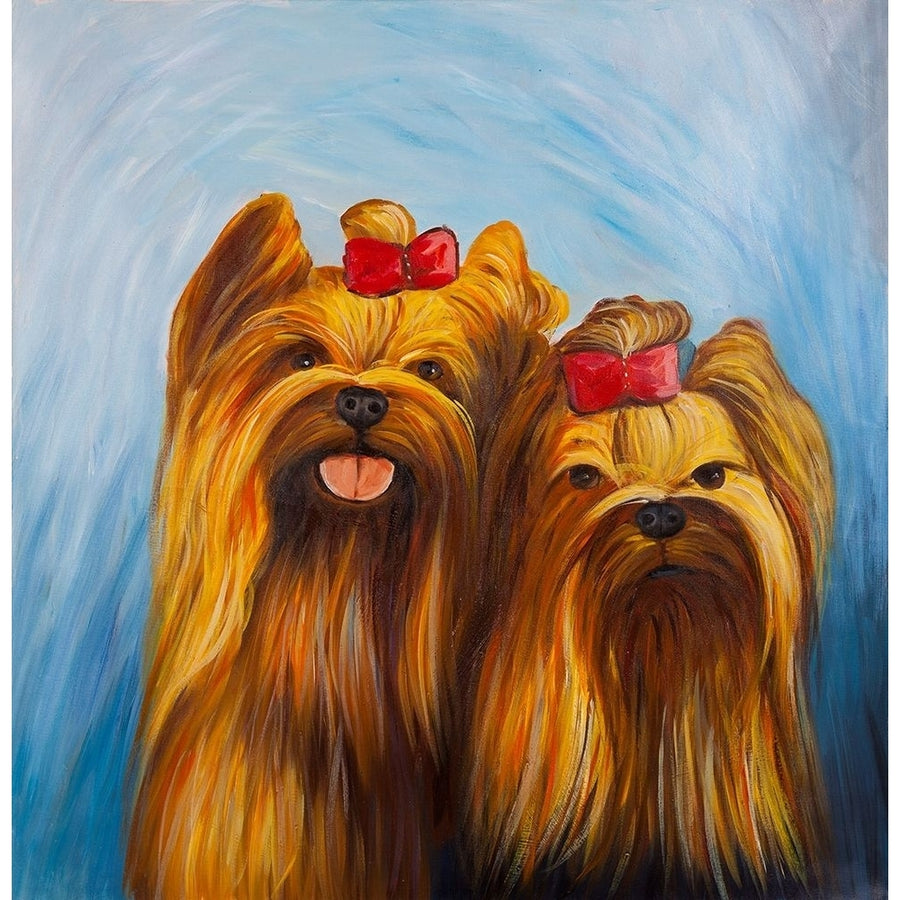 TWO SMILING DOGS WITH BOW TIE Poster Print by Atelier B Art Studio-VARPDXBEGANI146 Image 1