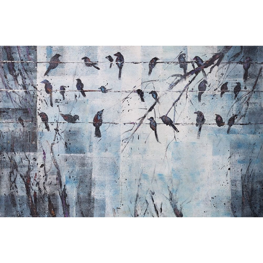 ABSTRACT BIRDS ON ELECTRIC WIRE Poster Print by Atelier B Art Studio-VARPDXBEGANI140 Image 1