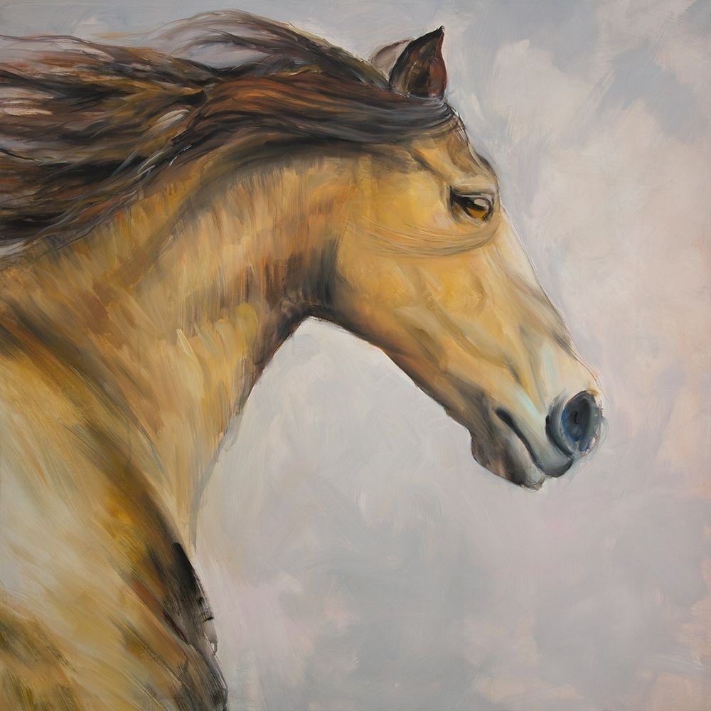 PROUD STEED WITH HIS MANE IN THE WIND Poster Print by Atelier B Art Studio-VARPDXBEGANI383 Image 1