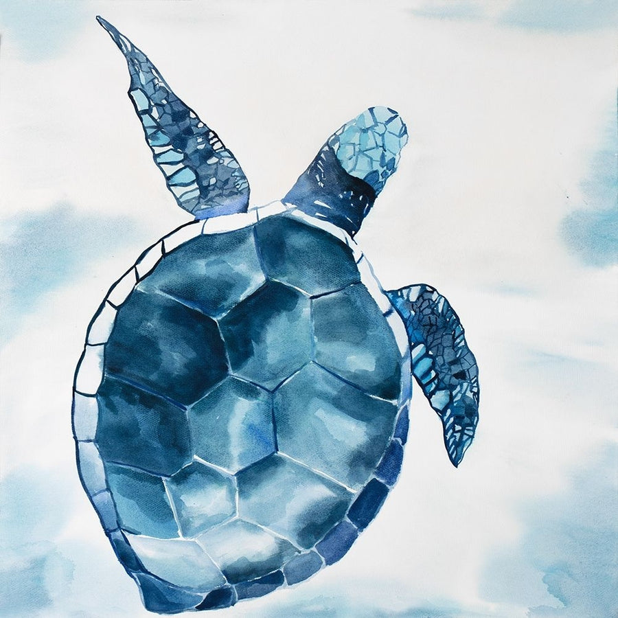 Overhead View Of A Swimming Turtle Poster Print by Atelier B Art Studio-VARPDXBEGANI393 Image 1