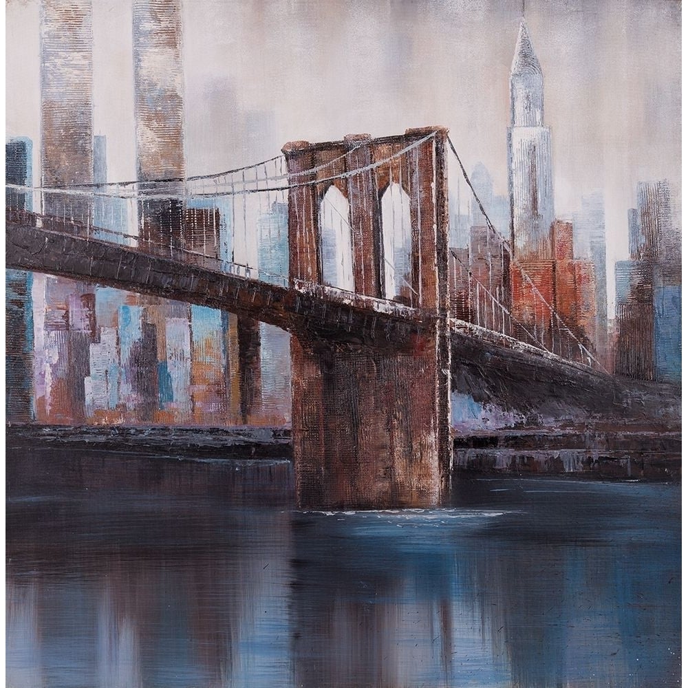 BROWN AND BLUE BROOKLYN BRIDGE Poster Print by Atelier B Art Studio-VARPDXBEGCIT235 Image 1