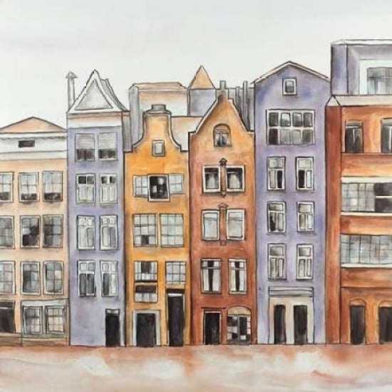 Amsterdam Houses Hotel Poster Print by Atelier B Art Studio-VARPDXBEGCIT261 Image 1