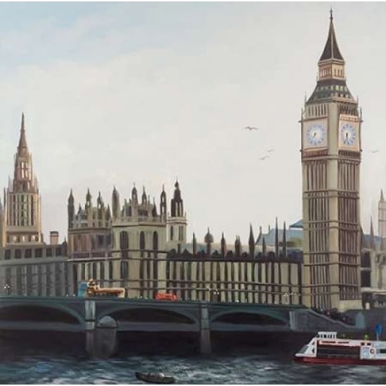 Big Ben Clock Elizabeth Tower in London Poster Print by Atelier B Art Studio-VARPDXBEGCIT259 Image 1