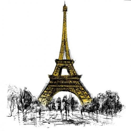 Outline of Eiffel Tour Poster Print by Atelier B Art Studio-VARPDXBEGCIT287 Image 1