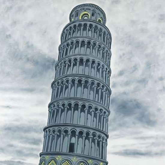 Outline of Tower of Pisa in Italy Poster Print by Atelier B Art Studio-VARPDXBEGCIT306 Image 1