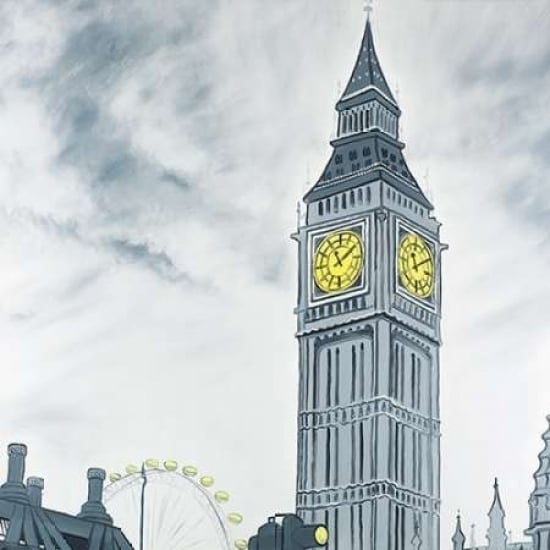 Outline of Big Ben in London Poster Print by Atelier B Art Studio-VARPDXBEGCIT308 Image 1