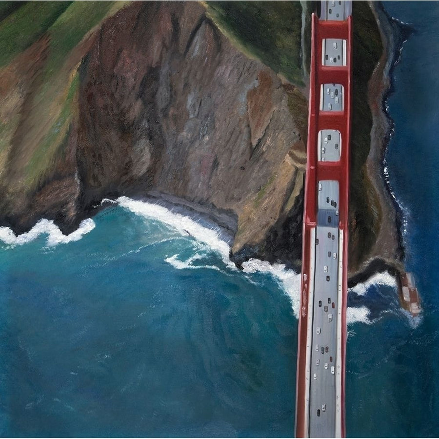 OVERHEAD VIEW OF THE GOLDEN GATE AND MOUNTAINS Poster Print by Atelier B Art Studio-VARPDXBEGCIT364 Image 1