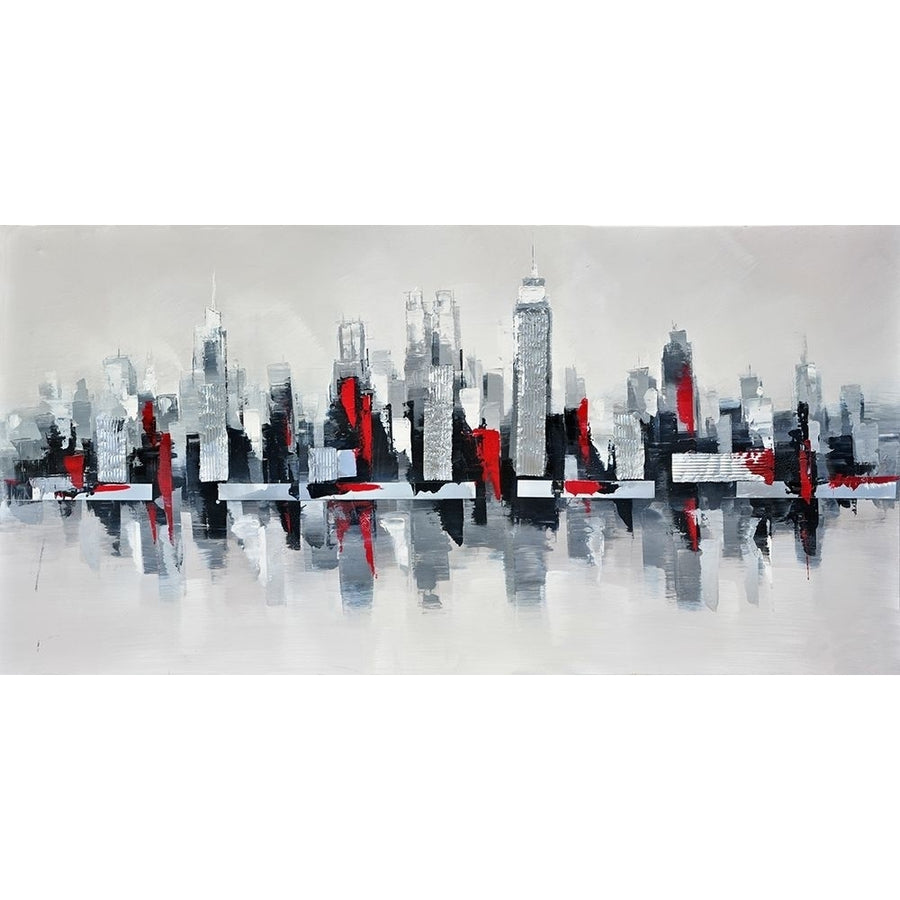 GRAY AND RED FLOATING CITYSCAPE Poster Print by Atelier B Art Studio Atelier B Art Studio-VARPDXBEGCIT55 Image 1